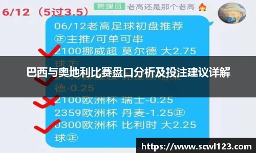 巴西与奥地利比赛盘口分析及投注建议详解